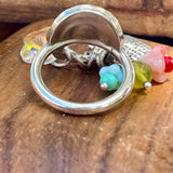 Cha Cha SUNSHINE sterling silver beaded ring RED PINK TURQUOISE