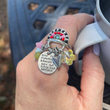 Cha Cha SUNSHINE sterling silver beaded ring RED PINK TURQUOISE