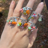 Cha Cha sterling silver beaded ring TEARDROP (C)