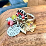 Cha Cha SUNSHINE sterling silver beaded ring RED PINK TURQUOISE