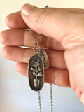 Sterling silver GROW fiddle leaf fig necklace