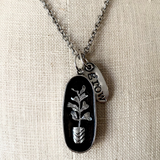Sterling silver GROW fiddle leaf fig necklace